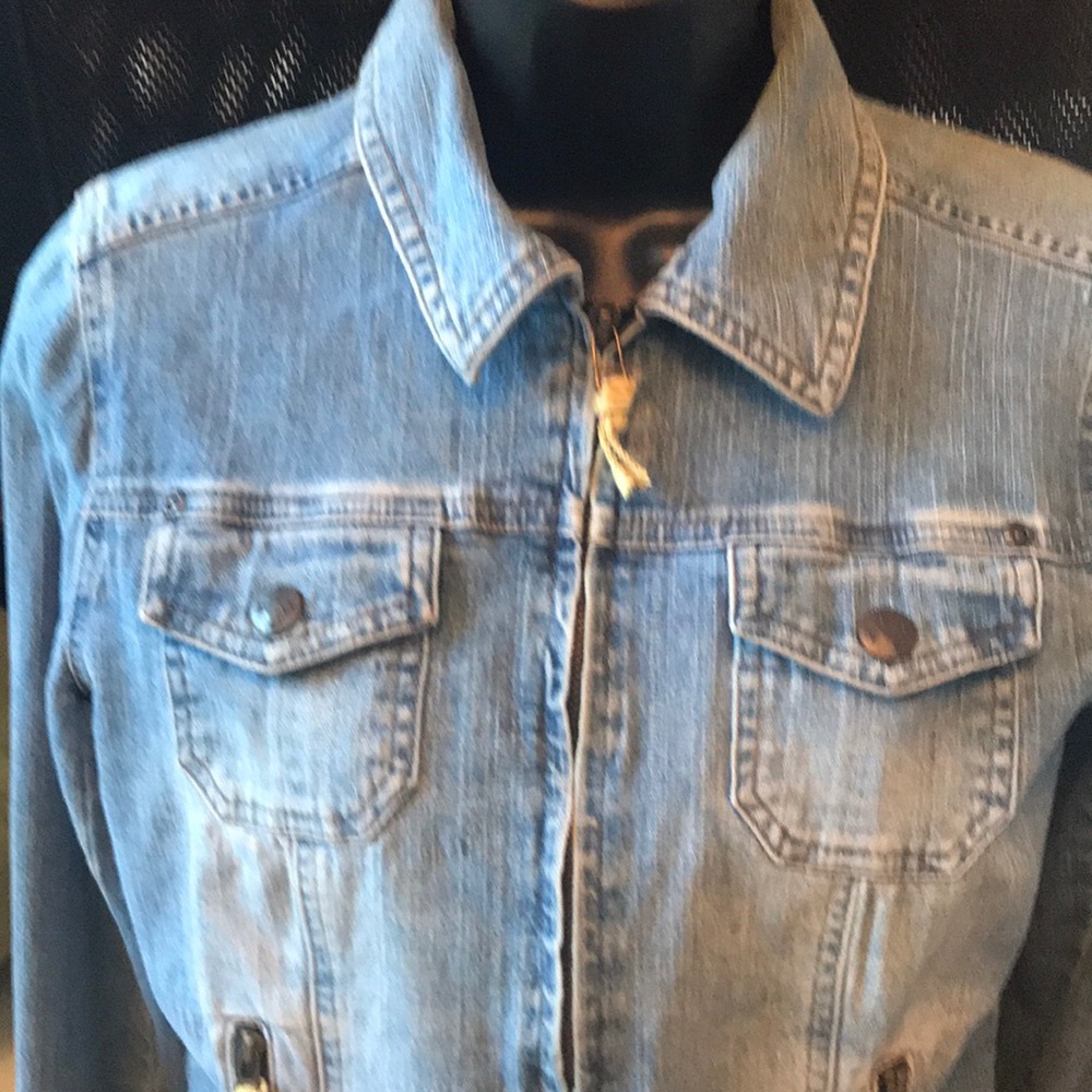 NWT Sigrid Olsen Lightweight ZipUp Crop Denim Coat